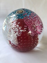 Vintage 3 Fiori Murano Italy Glass Paperweight - presse papier. Original... - $128.99