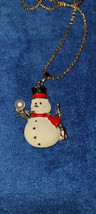 New Betsey Johnson Necklace Snowman Red Scarf Christmas Holiday Festive Decorate - £11.79 GBP