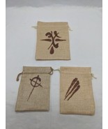Lot Of (3) Dnd RPG Linen Runic Symbol Dice Bag Accessories  - £26.50 GBP