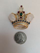 1998 Trifari Alfred Philippe Crown Brooch Pin Moonstone Jewel - $3,677.12 MXN