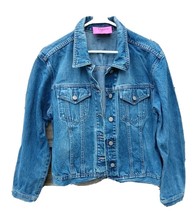 Vintage 90&#39;s Carol&#39;s DenimS Original Blue Jean Jacket Large Excellent - $19.79