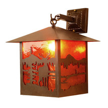 Deer Silhouette Mica Wall Sconce Light Cottage Cabin Lodge Country Lighting - £90.91 GBP
