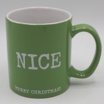Naughty Nice Pier 1 Coffee Tea Cup Mug Funny Christmas Green - £34.33 GBP