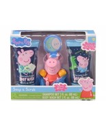 NEW Disney PEPPA PIG Soap &amp; Scrub GIFT Box SET Body Wash Bath Pouf Toy S... - £11.86 GBP
