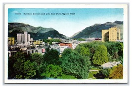 Business Section and City Hall Park Ogden Utah UT UNP WB Postcard N18 - $3.91