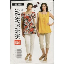 Butterick See &amp; Sew 5345 Loose Boho Tunic Top Easy Pattern Size 8 10 12 ... - £8.53 GBP