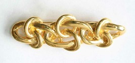 Fabulous Art Moderne Loops Knot Tangle Gold-tone Brooch 1980s vintage 3&quot; - £9.71 GBP