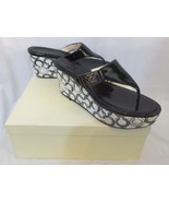 Coach Signature Jan Crinkle Platform Sandal Shoes 9M Black Patent Leathe... - £47.90 GBP