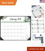 Large Green Desk Pad 2025-2026 – Monthly Planner with Refillable Leather... - $699.71 MXN