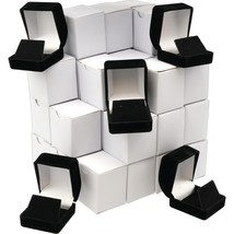 36 Earring Gift Boxes Black Velvet Flocked Jewelry Box - £45.52 GBP