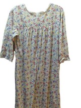 Rebecca Lynn Floral Purple pink poly cotton long nightgown lace trim Lar... - £11.07 GBP