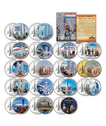 WORLD TRADE CENTER * Anniversary * Colorized NY Quarters US 21-Coin Set ... - £44.29 GBP