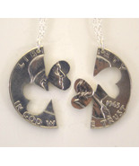 Franklin Half Dollar Heart Cut Pair, Cut Out Coin Jewelry, Necklace - $72.42 CAD