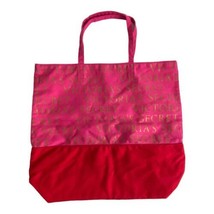 Victorias Secret Large Pink Red Beach Tote Bag Purse Spell Out Weekender Travel - £18.98 GBP