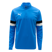 Puma TeamRise 1/4 Zip Top Men&#39;s Soccer T-Shirt Training Sport Blue NWT 65865602 - £44.05 GBP