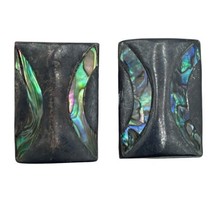 Vintage Cufflinks by Rectangular Mother Of Pearl curved Scallop Inlay JHC - £23.36 GBP