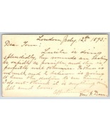 Postal Card Note To Thomas Dunn ESQ. Huntsville, Ohio July 12, 1895 - £7.93 GBP