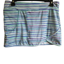 Multicolor Striped Mini Athletic Skort with Pocket Size Small - £19.73 GBP