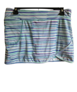 Multicolor Striped Mini Athletic Skort with Pocket Size Small - £19.75 GBP