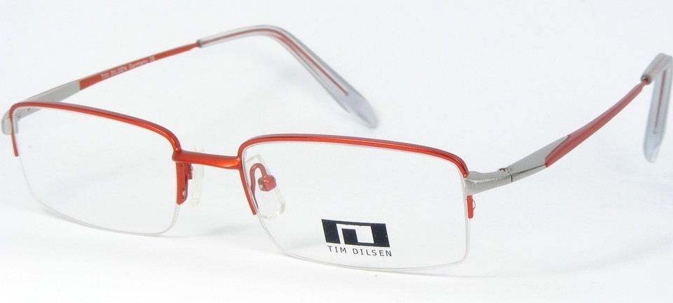 TIM DILSEN TD104 FIRE ORANGE /SILVER GREY EYEGLASSES GLASSES 51-18-140mm... - $53.51