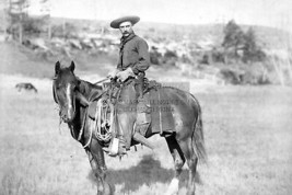 &quot;THE COWBOY&quot; SOUTH DAKOTA TERRITORY ON HORSE WILD WEST 4X6 PHOTO POSTCARD - £6.92 GBP