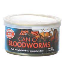 Zoo Med Can O&#39; Bloodworms High Protein Food for Aquarium Fish 3.2 oz Zoo Med Can - £12.79 GBP