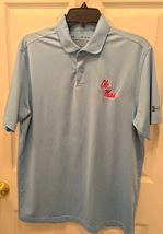 Ole Miss Light Blue Under Armour Performance Polo Sz M - $12.95
