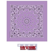 Hav-A-Hank Lavender Purple Paisley Bandana Face Mask Neck Scarf Head Wrap Scarve - £6.75 GBP