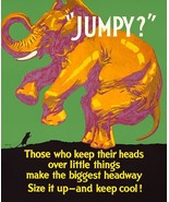 Jumpy - Elephant - Keep Cool - 1929 - Work Motivational Poster - £26.37 GBP