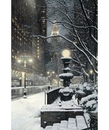 City Lights by Rod Chase New York City Night Street Scene 9x12 Signed  D... - £31.64 GBP