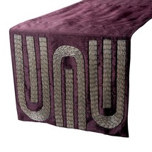 Silver Pipe - Silk Dupioni Purple, Silver Decorative Table Runners - $49.67+