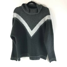 Max Studio Womens Sweater Cowl Neck Color Block Geometric Gray Size S - £16.92 GBP