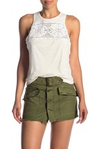 Free People Womens Tank Top Window Knit Details Ivory White Size Xs OB778742 - £29.23 GBP