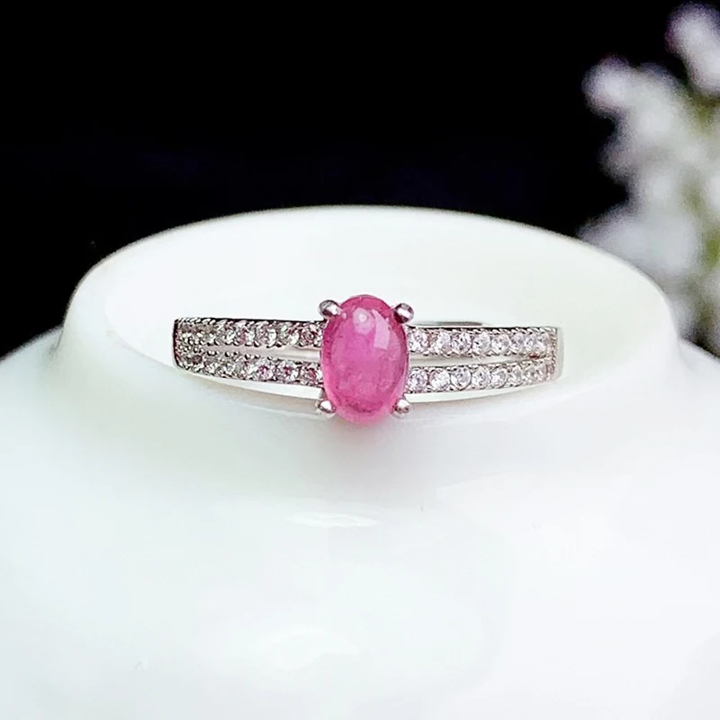 CoLife Jewelry Candy Color Tourmaline Ring for Daily Wear 4*6mm  Pink Tourmaline - $57.53