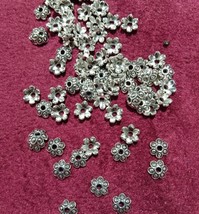 Flower 8MM Silver Metal Oxidized Beads Caps 400PCS - £14.15 GBP