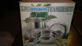 Stainless Steel 3 Qt 3 piece. Steamer set new old stock - $34.64