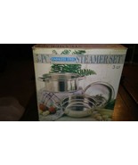 Stainless Steel 3 Qt 3 piece. Steamer set new old stock - $46.97 CAD