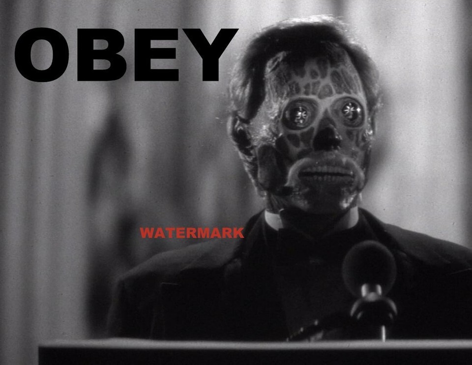 FROM THE MOVIE THEY LIVE OBEY WITH ALIEN PR GUY PHOTO - $9.67