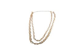 Charming Charlie&#39;s Double Layer Gold Chain Link Necklace: Chic Chain Necklaces f - £12.00 GBP