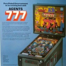Agents 777 Pinball Flyer Original Vintage 1984 Game Plan Artwork Promo 8.5&quot; x 11 - £16.52 GBP