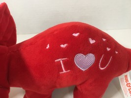 Hug & Luv Triceratops dinosaur I Heart You Valentines Day Plush red purple love - $14.84