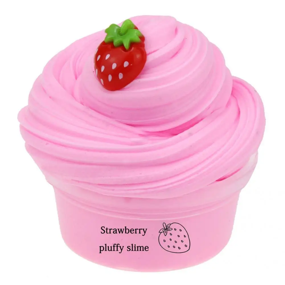 60ml Silme Mud Fluffy Safe with Charm Stress Relief Fruit Cherry Slime Toy   - £8.66 GBP+