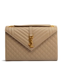 New Saint Laurent Envelope Triquilt Large YSL Shoulder Bag in Grained Le... - $2,938.04