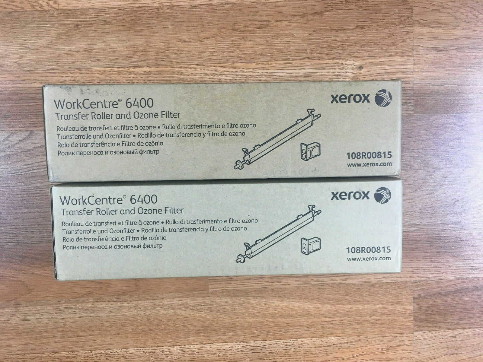 Lot of 2 OEM Xerox 108R00815 WorkCentre 6400 Transfer Roller and Ozone F... - $74.25