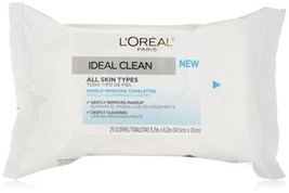 L&#39;Oreal Paris Ideal Clean Makeup Removing Towelettes Gently Cleanses - £7.96 GBP