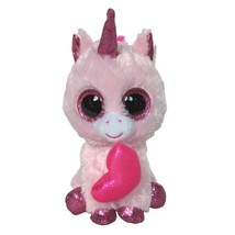 Ty Beanie Boo Darling Pink Unicorn Plush Holding Heart Stuffed Animal 20... - $244.07 MXN