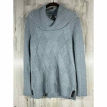 Calvin Klein Womens Sweater Light Blue Cable Knit Cowl Neck Medium - £16.29 GBP