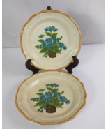 Set Of 2 Mikasa Garden Club Bells Of Blue Floral 8&quot; Salad/Bread Plates J... - $21.65 CAD