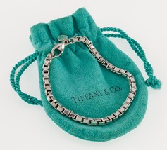 Tiffany &amp; Co.Argento Sterling Veneziana Braccialetto a Maglie W/Originale Tasca - £179.76 GBP