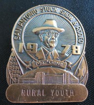 Original Copper 1978 Committeeman Badge Pin San Antonio Stock Show &amp; Rod... - £6.04 GBP